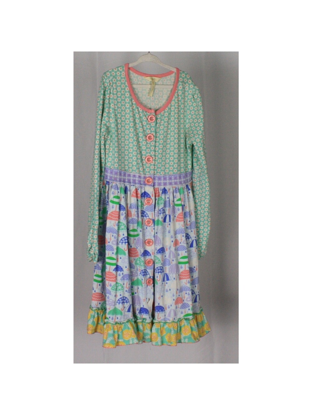 Matilda Jane Mint Floral Dress Girls Long Sleeve Twirl Dress
